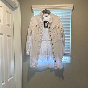 Fashion Nova Long White Denim Jacket